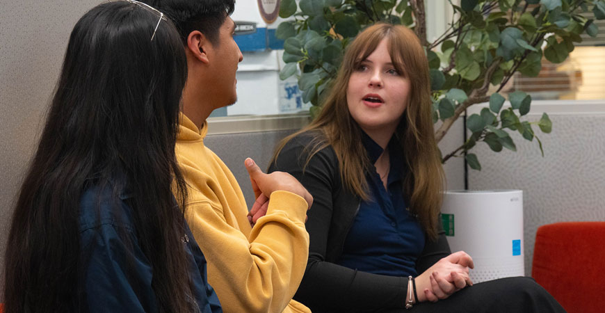 Maddison Crump and two other UC Merced students